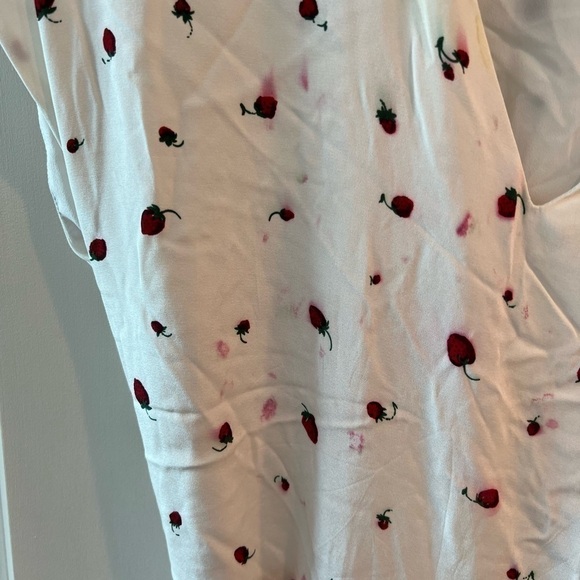 Chinti & Parker Strawberry Field Ana Midi Dress Short Sleeve V-Neck Tie Waist - Picture 8 of 16